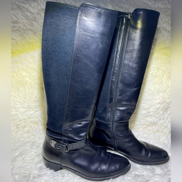Aquatalia Shoes - Aquatalia Italy Black Leather Moto Riding Boots Size 8